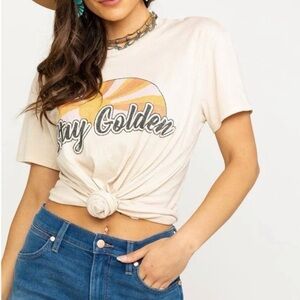 Anthropologie Show Me Your MuMu Stay Golden Graphic T-Shirt